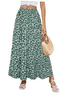 Long Skirts for Women Trendy Elastic Waist Flowy Summer Ankle Length Boho - Picture 1 of 6