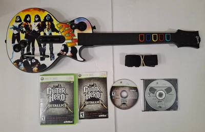 Gibson Les Paul Guitar Wireless Controller Xbox 360 Bundle KISS Metallica - Image 1 of 4