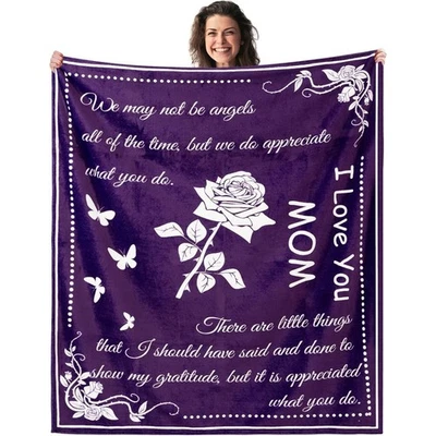 Regalos para mamá, manta para mamá para el día de la madre, tiros súper suaves para cumpleaños Foto 1 de 4