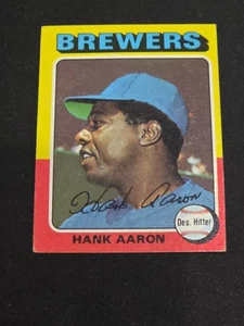Hank Aaron 1975 Topps #660 Cerveceros Bravos Hammering Hank - Imagen 1 de 10