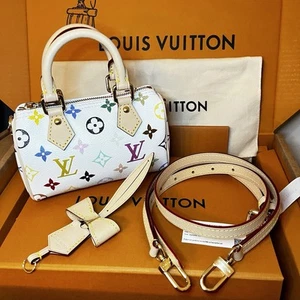 LOUIS VUITTON x Murakami 2025 LV x TM Nano Speedy Monogram Multicolor White NEW - Picture 1 of 24