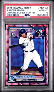 2024 Bowman Draft Aaron Parker #BDC160 Chrome Bubble Gum Refractor PSA 10 - Bild 1 von 2