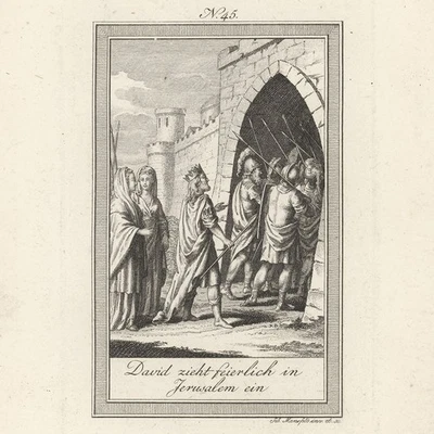 Bibel Altes Testament David Einzug Jerusalem Weltgeschichte Kupferstich 19 Jhd - Bild 1 von 3