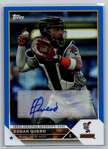 2023 Topps Pro Debut - Edgar Quero #PD-103 Blue Foil Auto SP/150 White ...