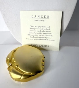 Vintage Estée Lauder Golden Cancer Crab Compact Lucidity Powder Zodiac w/ Box - Picture 1 of 14