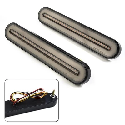 2 Pcs Rear Fender Filler Panel Brake Turn LED Integrated Tail Light For Touring - Image 1 of 4