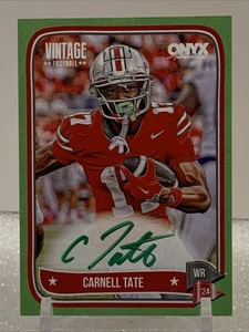 2024 Onyx Vintage - GREEN On Card AUTO - Carnell Tate 4/50 - Picture 1 of 2