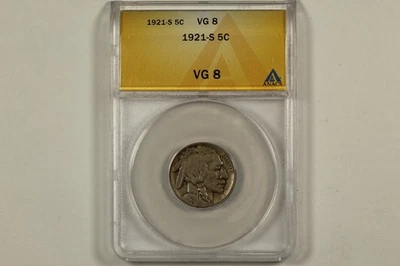 1921-S Buffalo Nickel ANACS VG8 - Image 1 of 4