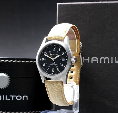 Juego completo [casi como nuevo] Reloj mecánico vintage HAMILTON caqui 000095 38 mm para hombre Foto 1 de 4
