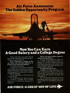 1977 Vintage Print Ad USAF Air Force Announces The Golden Opportunity Program - Picture 1 of 2
