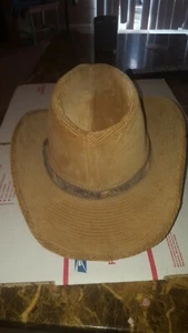 Vintage Resistol Ranchman Western Cowboy Hat Men Sz 7 1/4 Tan Brown Corduroy - Picture 1 of 7