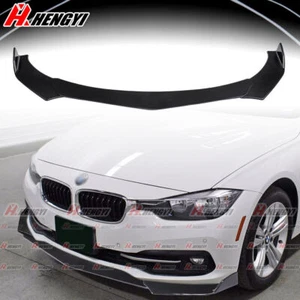 Fit 16-19 BMW 320i 328i 330i F30 F35 Gloss Black Front Bumper Body Kit Lip - Picture 1 of 6