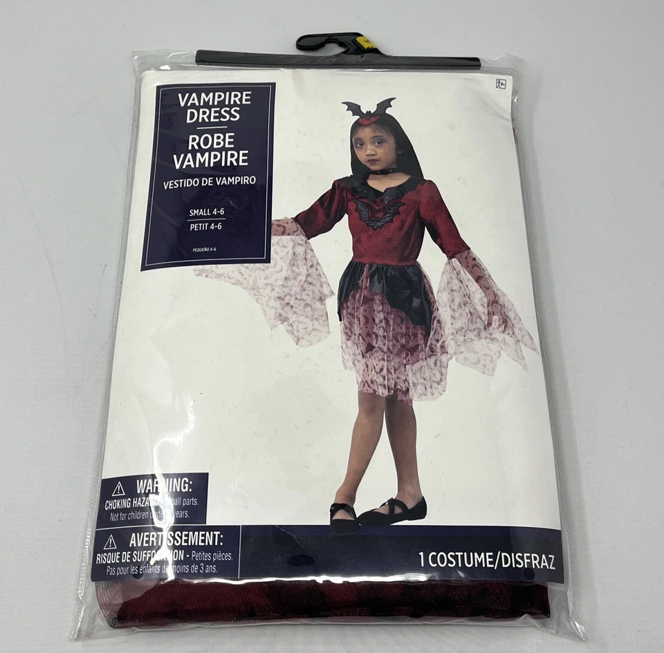Amscan Vampire Dress Child Girls Large 12-14 Halloween