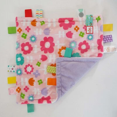 Taggies Bright Starts Rosa Púrpura Floral Bebé Manta de Seguridad Sensorial Lovey Foto 1 de 4