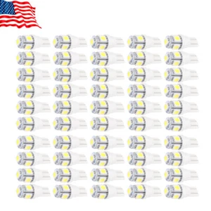 50X T10 5-SMD LED Interior Light bulb Super White 6500K 921 194 192 168 2825 W5W - Picture 1 of 12