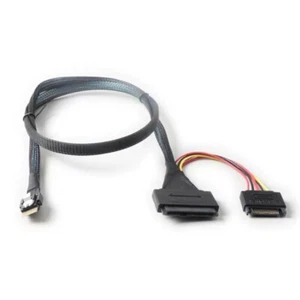PCIE4.0 SlimSAS SFF8654 4i to SFF8639 U.2 Adapter Cable with Power Cord - Picture 1 of 8