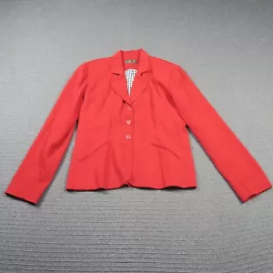 1990s VTG Cue Womens Blazer Jacket 12(AU) Medium Red Classic Office Workwear - Picture 1 of 10