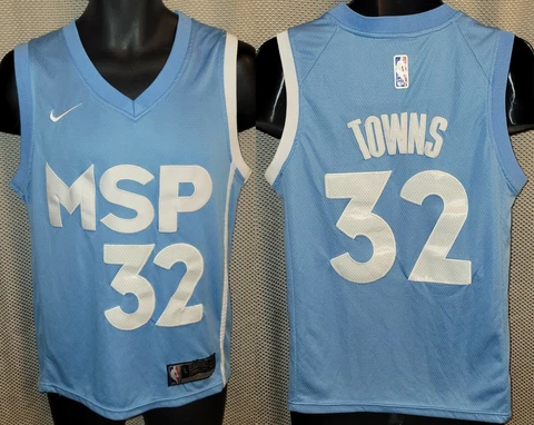 Minnesota Timberwolves Karl-Anthony Towns Nike City Edition Jersey - Boys Large Cover