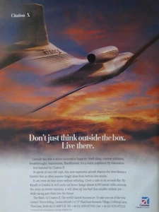 11/1999 PUB CESSNA AIRCRAFT TEXTRON AVION CITATION X BUSINESS JET ORIGINAL AD - Picture 1 of 1