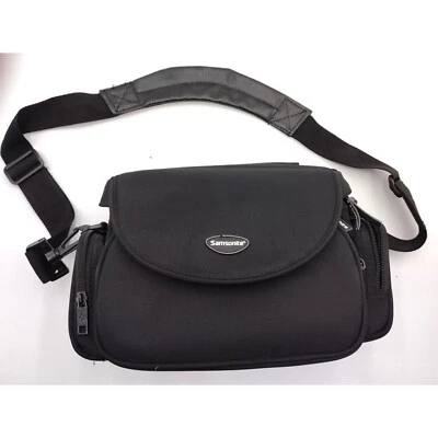 Samsonite Padded Black Camera Travel Bag Shoulder Strap Divided Compartments - Image 1 of 4
