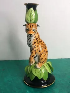 Lynn Chase 1991 Jaguar Jungle 11,5" Porzellan Kerzenständer - Bild 1 von 9
