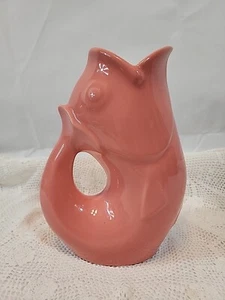 Gurgle pot fish pitcher Pink 9" x 6" x 3" Large - Picture 1 of 14