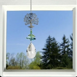 WOODSTOCK CHIMES FANTASY TREE OF LIFE SUNCATCHER CRYSTAL WOODCFTL FREE SHIP - Picture 1 of 9