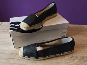 Alpargatas para mujer Nine West Big Apple 3 negras. Efecto brillo, talla 6 del Reino Unido. - Imagen 1 de 11