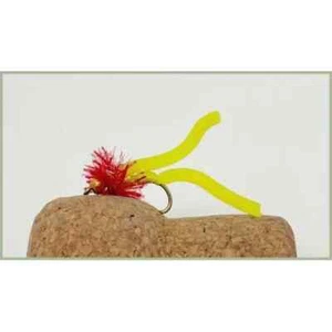 3 Pack BARBLESS Squirmy Worms, Trout Flies Yellow Fritz Collar GOLDHEAD  size 10 - Picture 1 of 1