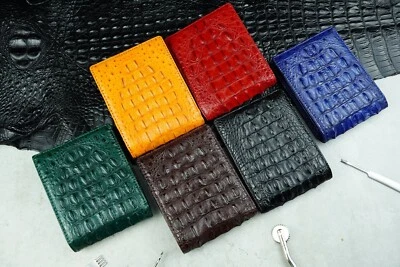 Real Crocodile Leather Bifold Wallet Men's Skin Handmade Wallet Father's Day