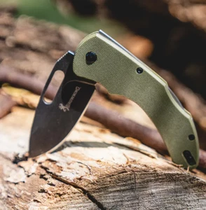 Browning Hidden Hollow Folding Knife 2.25" D2 Tool Steel Blade Green G10 Handle - Picture 1 of 12