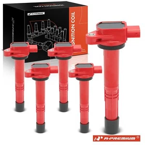 4x Red Ignition Coils for Honda Accord 2003-2007 Civic CRV Element Acura CSX RSX - Picture 1 of 9
