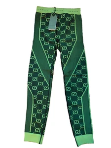 Gucci GG Jacquard Jersey Leggings Full Inclusion Schwarz Neon Gelb Herren Gr. M - Bild 1 von 11