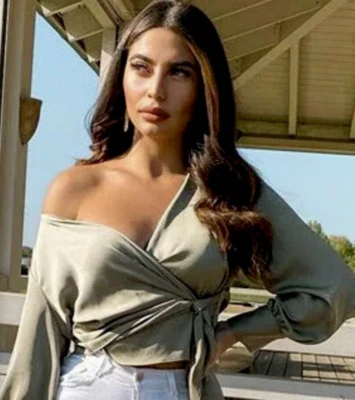   ZARA TOP SILKY BLOUSE TOP WITH V NECK LONG SLEEVE & PEARL CUFF SIZE XL NEW - Image 1 of 4