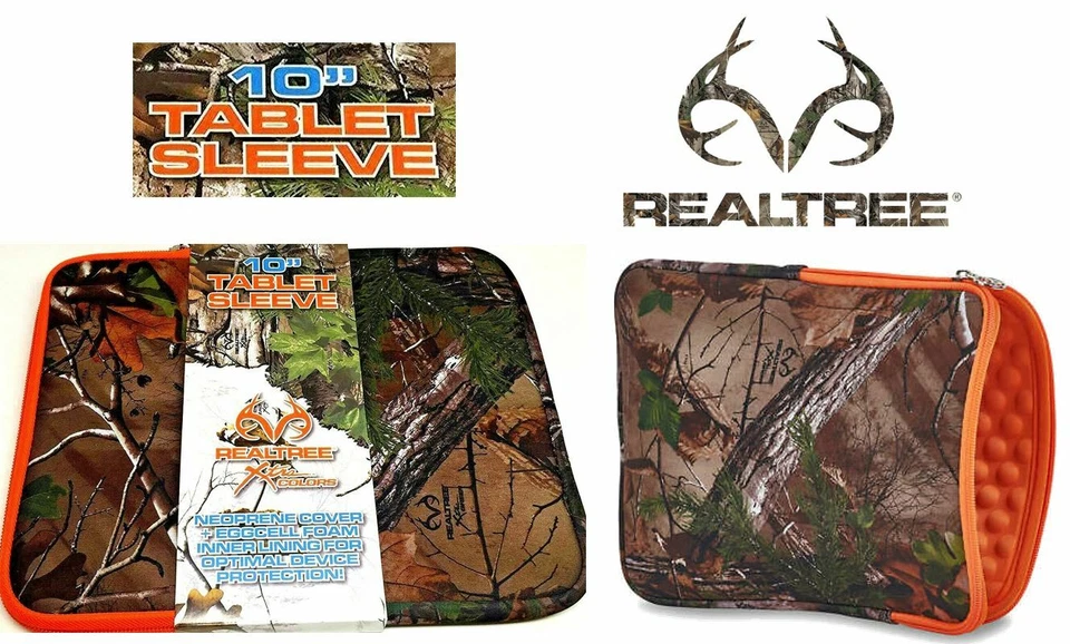 Green Camo 10" Apple iPad & Android Tablet Sleeve/Case/Cover by RealTree NEW - Image 1 of 1