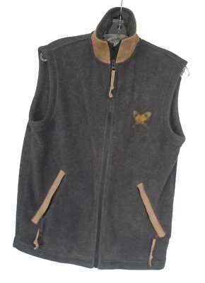 vintage EMS Fleece Vest 90s Full Zip Front Pockets Men's Size S Gray - Image 1 of 4