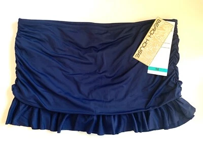 Falda de Natación BEACH HOUSE 16 XL CON Volantes Parte Inferior Azul Marino Lateral Rouching Nueva con Etiquetas Foto 1 de 3