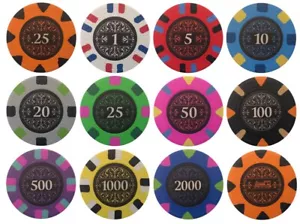(12) BANK 18XX POKER CHIPS SAMPLE SET - Picture 1 of 1