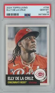 ELLY DE LA CRUZ (PSA 10) 2024 Topps Living MLB Rookie RC Card #706 - Picture 1 of 2