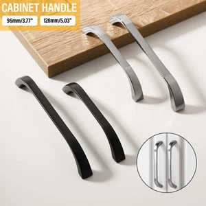 Kitchen Cupboard Cabinet Pulls Black Silver Pulls Door Knobs Drawer Handles Bar - Picture 1 of 28