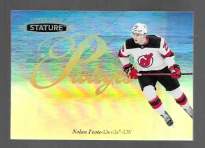 NOLAN FOOTE 2020-21 UD STATURE PROTEGES ROOKIE INSERT P-50 RC NEW JERSEY DEVILS - Image 1 of 2