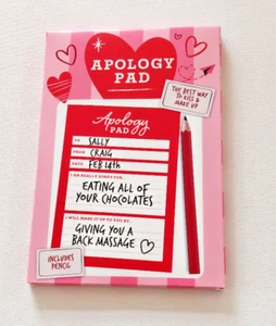 LOVE YOU APOLOGY PAD NEW " I'M SO SORRY" ACCEPT MY APOLOGY ROMANTIC - Picture 1 of 2