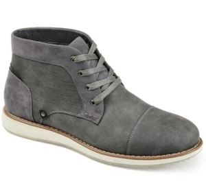 Vance Co. Med Wide Width Mens Austin Tru Comfort Foam Lace Chukka Boot Grey 10W - Picture 1 of 8