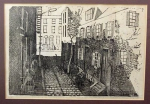 Vintage signierte David L Weiss 1976 limitierte Ausgabe Lithographie Philadelphia Panama St Szene - Bild 1 von 6