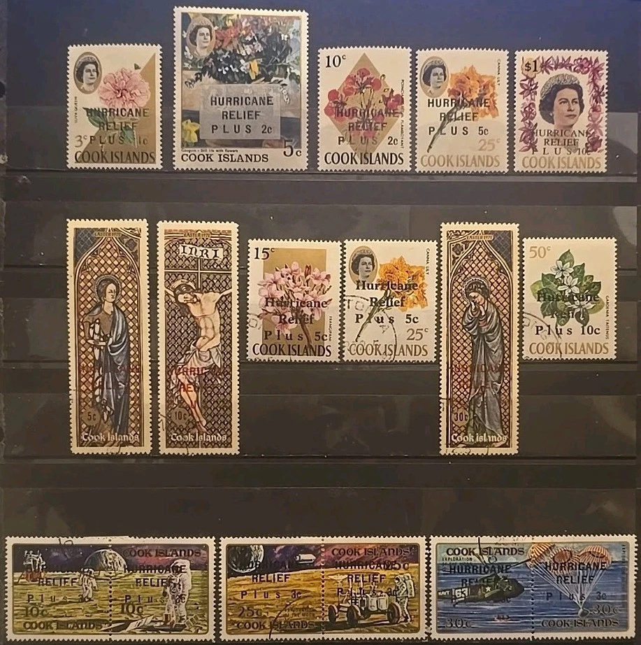 Cook Islands Scott B1\B24 Hurricane Relief Overprints 1968-1972 VF MNH & CTO - Image 1 of 1