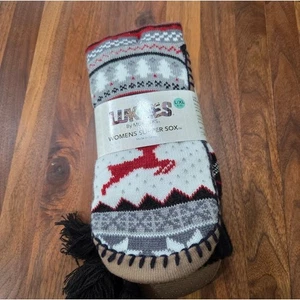 Luk-ees By Muk Luk Slipper Socks Size L/XL 8-10 - Picture 1 of 6