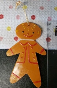 Iced Gingerbread Man 60's 70's Christmas Holiday Ornament Vintage - Picture 1 of 2