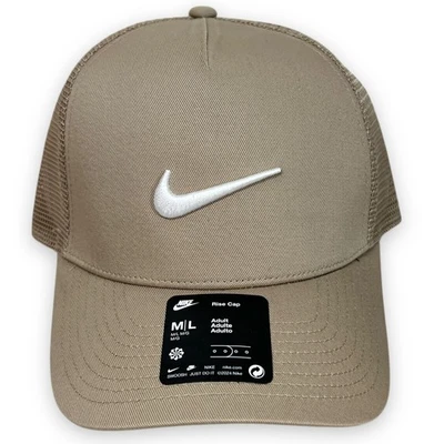 Новый с Ярлыками Nike подъем структурированный водитель грузовика шляпа крышка бежевый коричневый изогнутые поля M/L FB5378-681 - Изображение 1 из 4
