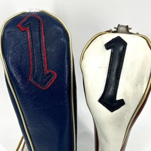 Vintage Golf Club Covers Set of Two Hogan Blue Cover and White Cover #1 - Picture 1 of 6