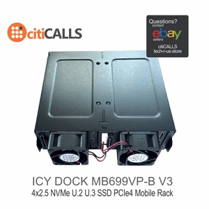Icy Dock MB699VP-B V3 ToughArmor 4x 2.5" NVMe SSD PCIe Enclosure for 5.25" Ba - Picture 1 of 9
